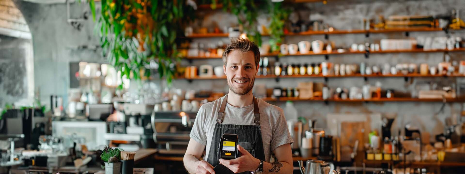 Hombre con pos en mano