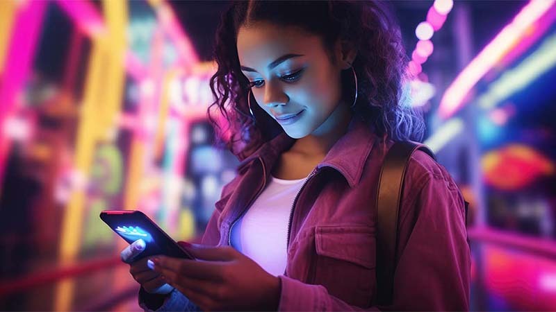 Mujer utilizando el teléfono