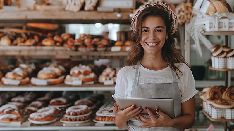 Mujer en una panadería